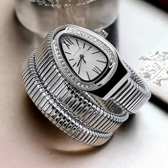 BVLGARI Snake Design Women’s Luxury Rose-Gold & Silver Coil Bracelet Watch