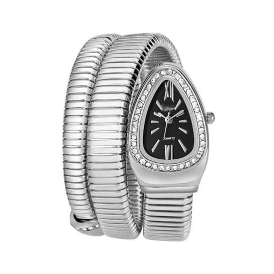 BVLGARI Snake Design Women’s Luxury Rose-Gold & Silver Coil Bracelet Watch