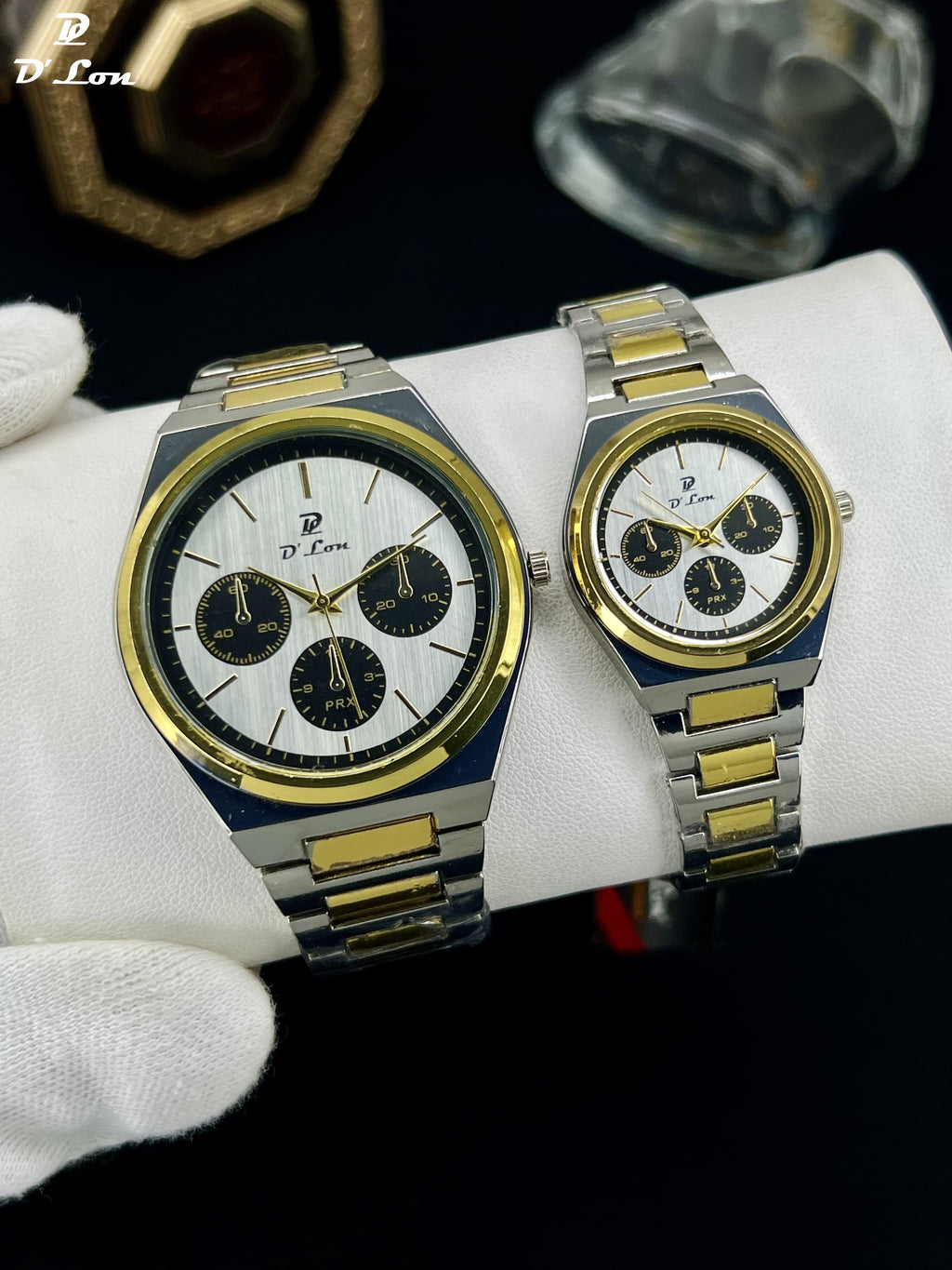 D’Lon Couple Watch Set – Premium Stainless Steel (Men & Women)