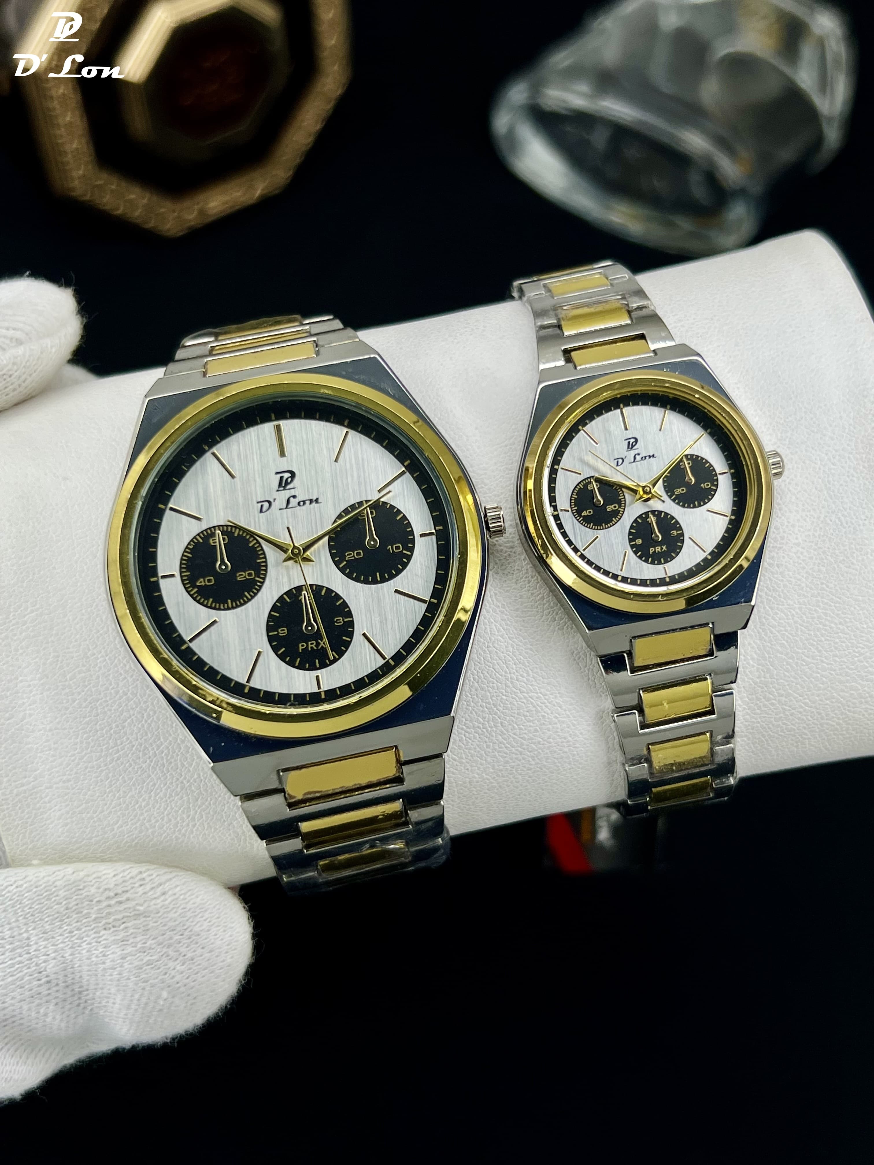 D’Lon Couple Watch Set – Premium Stainless Steel (Men & Women)