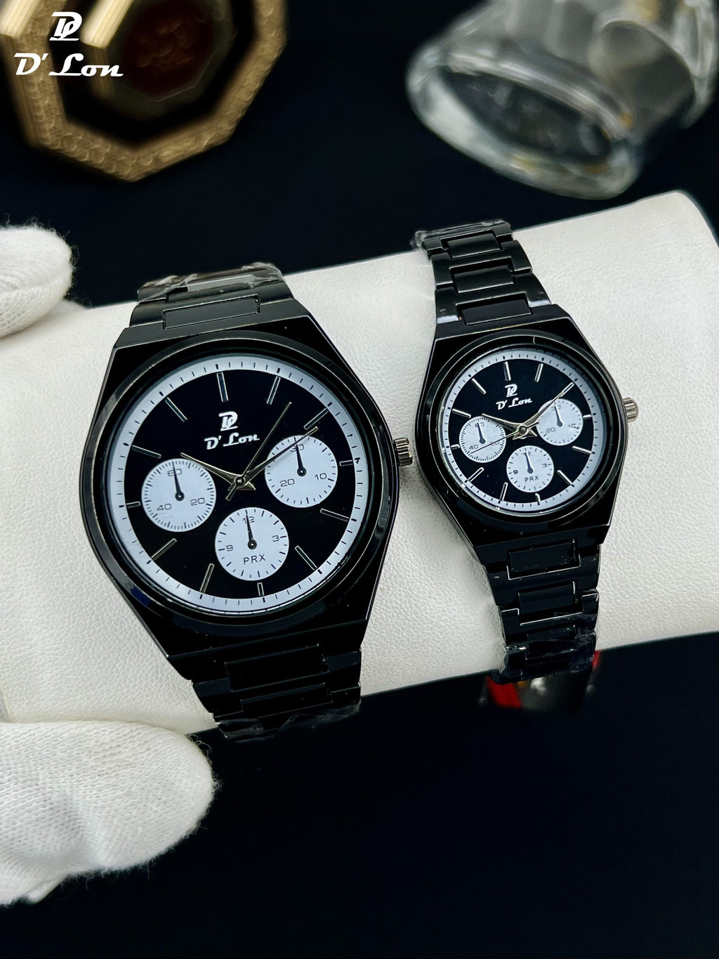 D’Lon Couple Watch Set – Premium Stainless Steel (Men & Women)